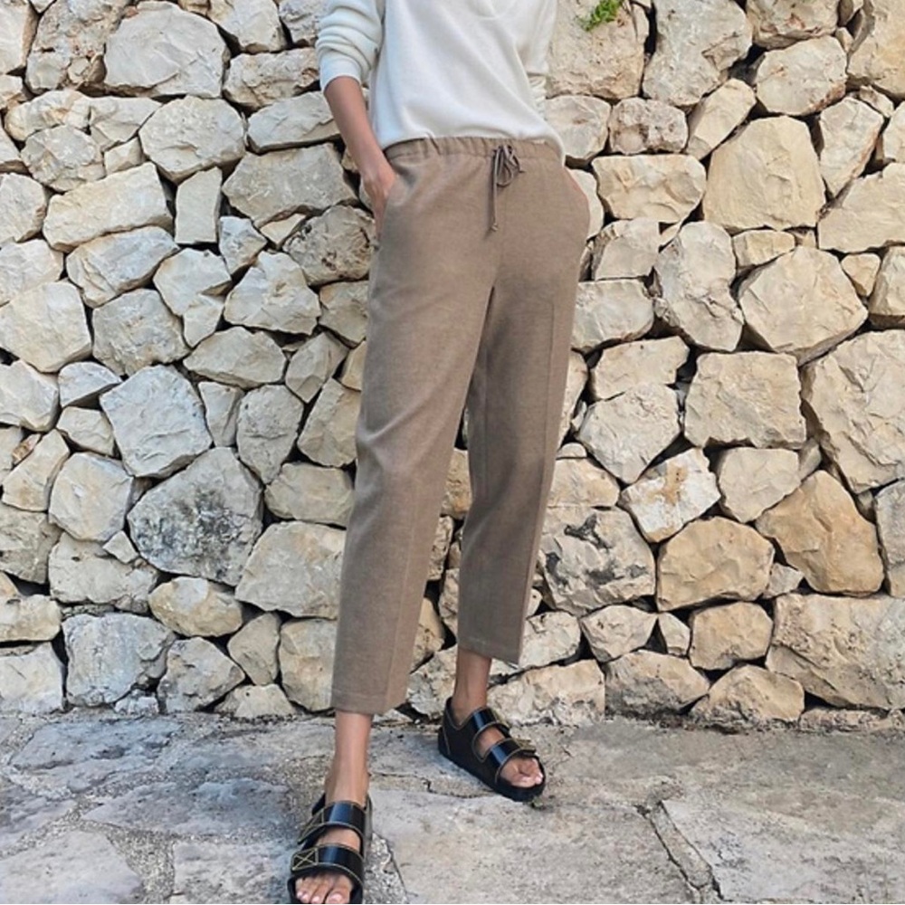 2x Babaton Jimmy Pants (S) - Black and Tan